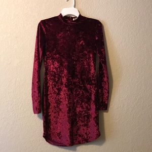 Maroon velvet dress